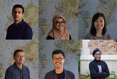 Portraits of six Fulbright scholars