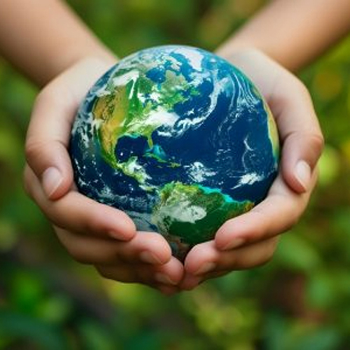 hands holding a globe
