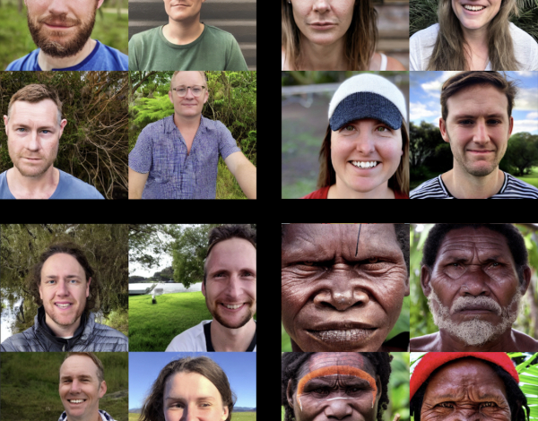 Sixteen images of people generated by AI image generator Stable Diffusion