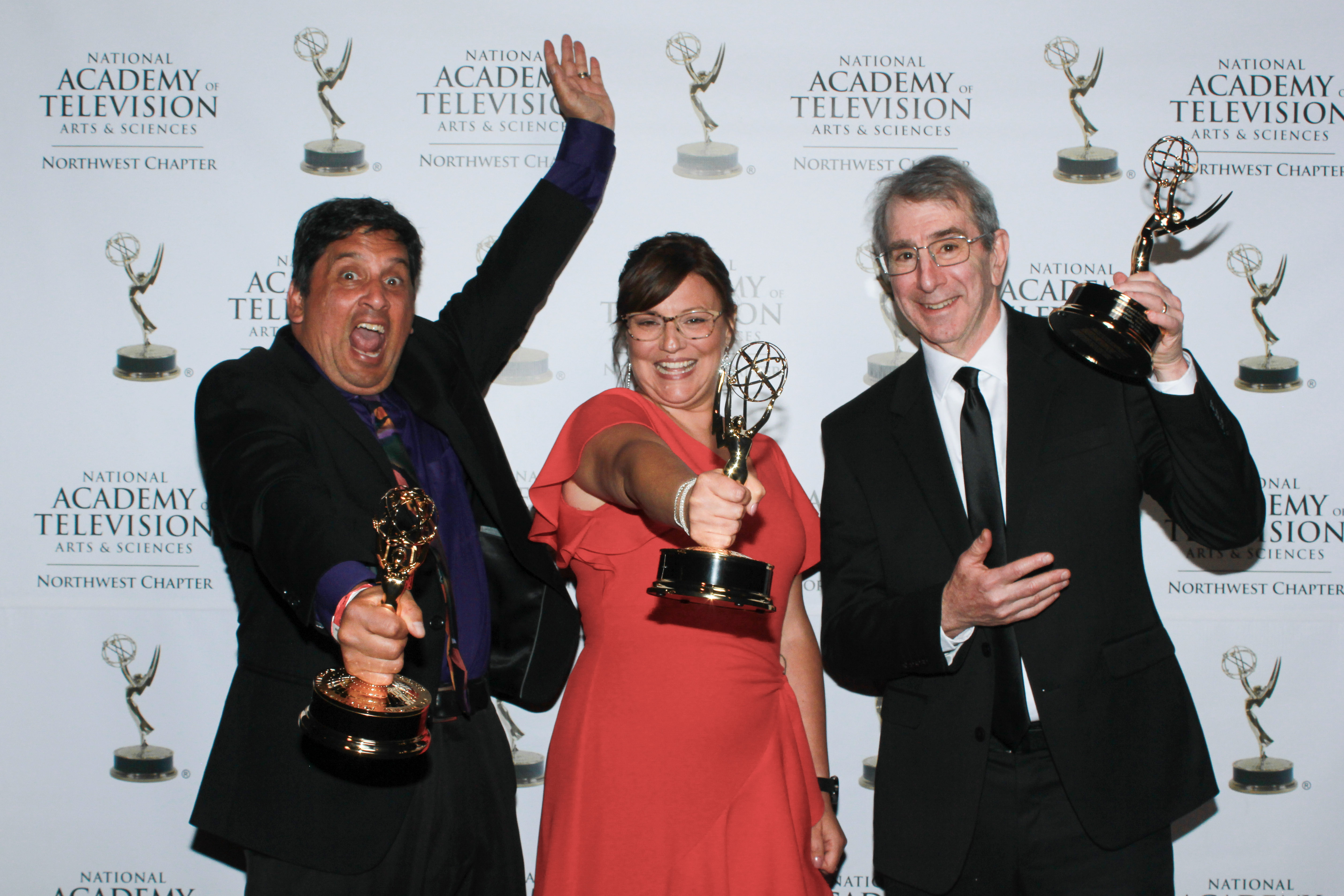 Dave Rees, Cara Podenski and Eric Chudler at the NW Emmy Award Ceremony.