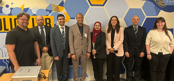 A group of leaders from Egypt in the lab.