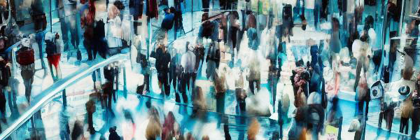 Abstract photo of people standing.