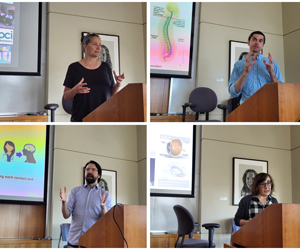 Speakers during the 2025 Young Scholars Program-REACH. Upper left: Sara Goering; Upper right: Chet Moritz; Lower left: Jeffrey Herron; Lower right: Amy Orsborn.