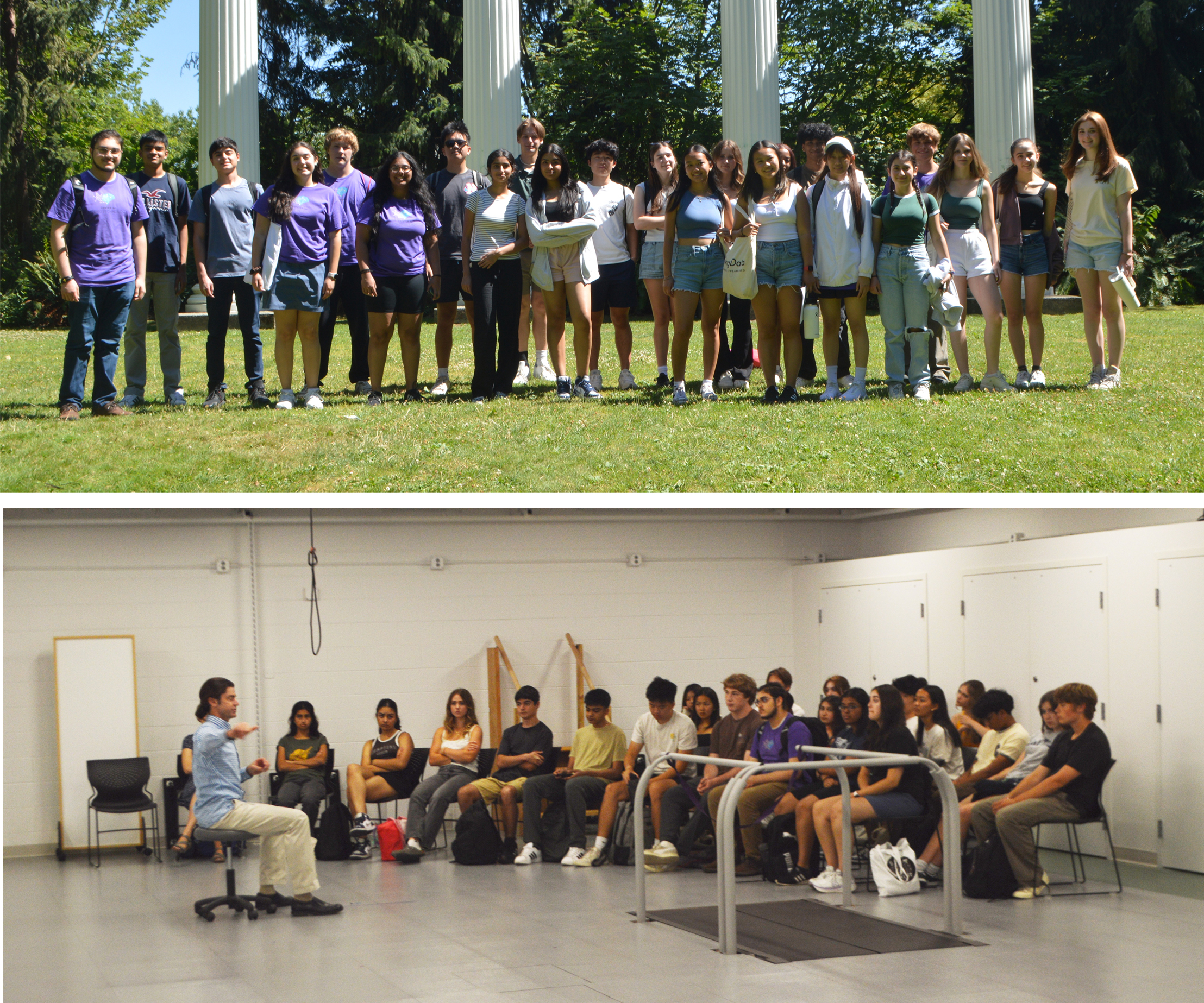 Top:  YSP-REACH students; bottom: Chet Moritz and YSP students